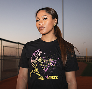 Aleshia Ocasio in black Blaze batters tee